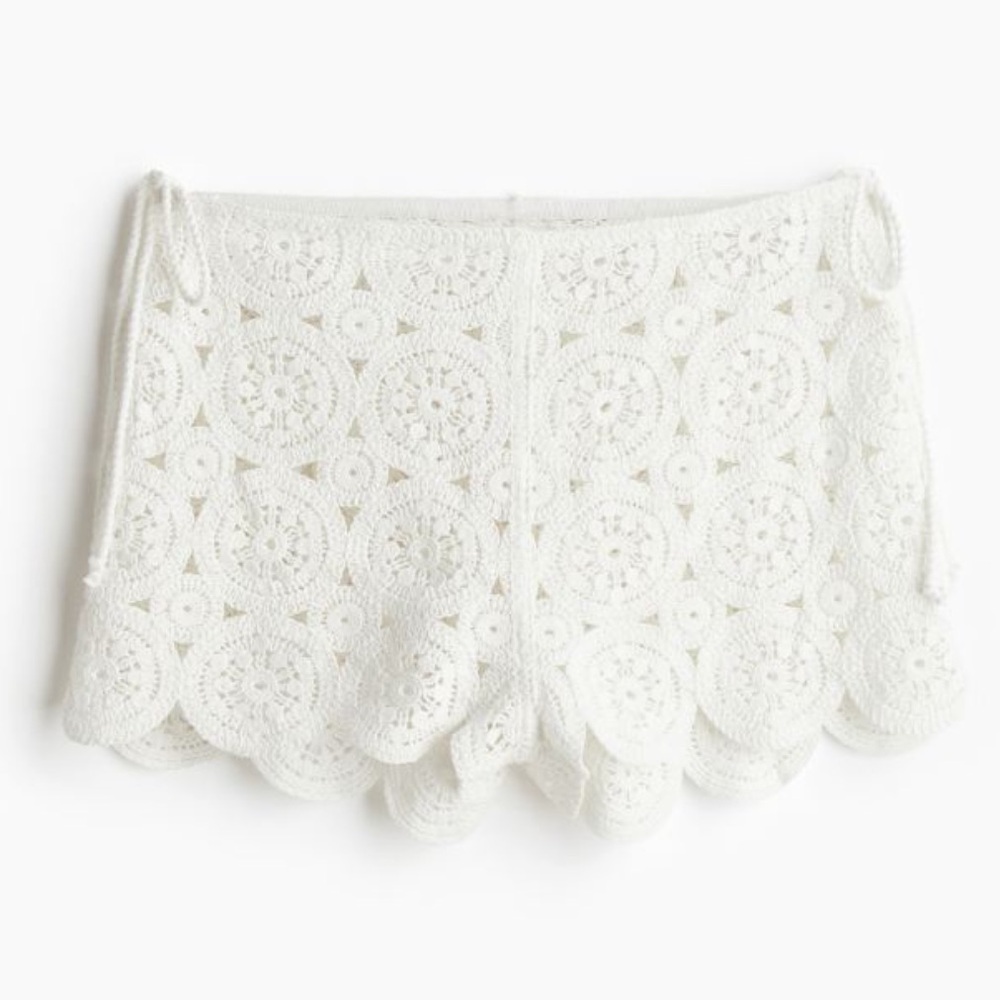 H&M Crochet Look Beach Shorts NWT M